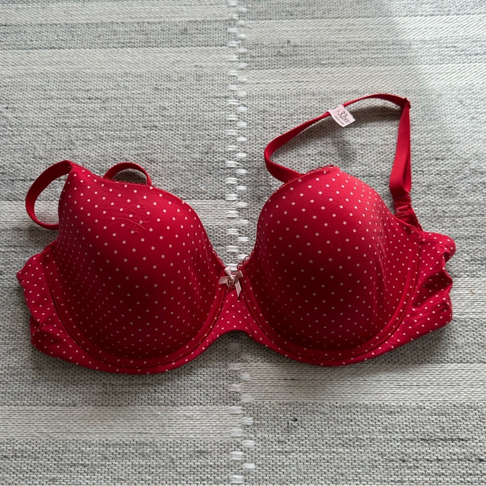 Red Polka Dot Women's Bra